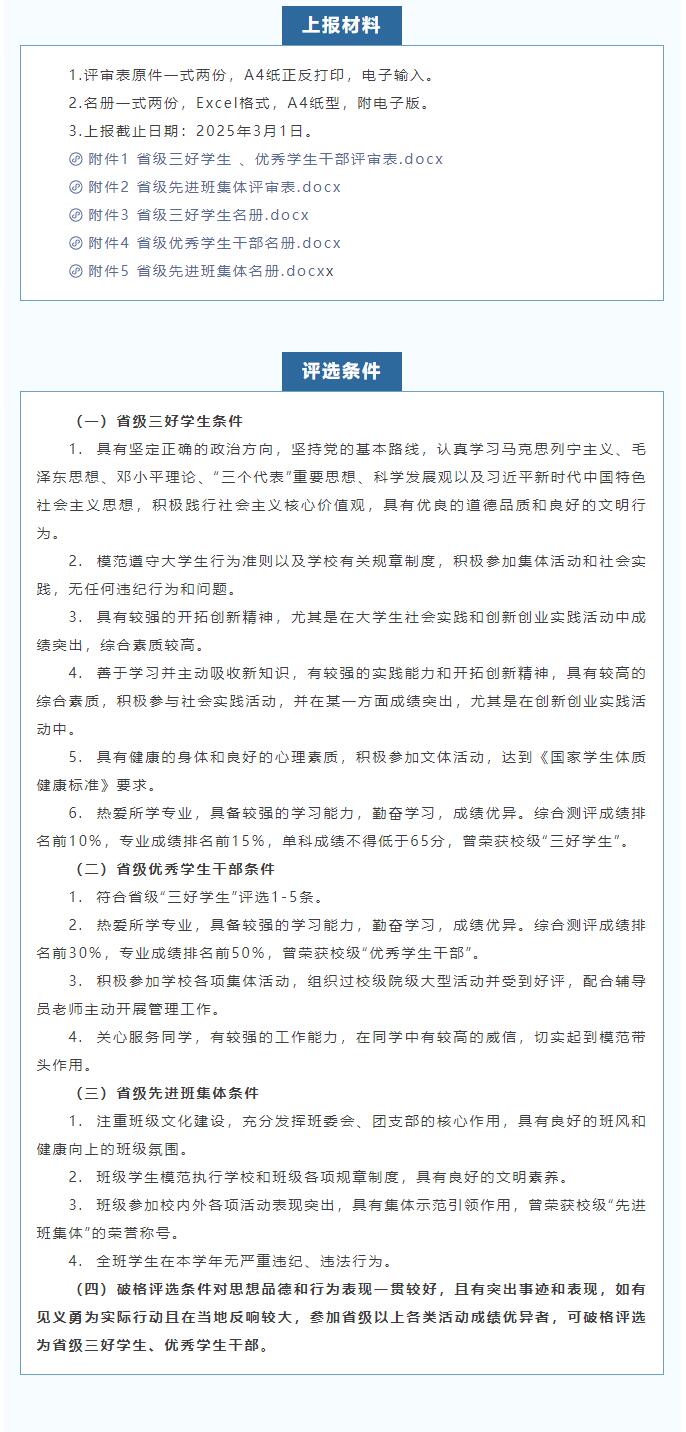 beat365英国官网|信工学院|省级三好学生、优秀学生干部和先进班集体评选通知